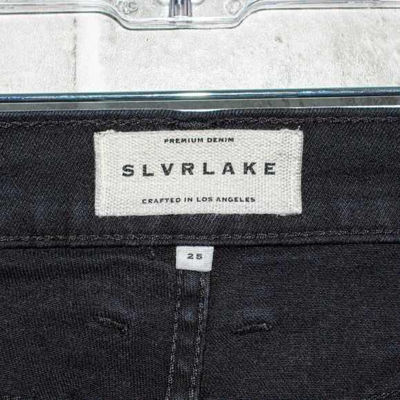SLVRLAKE Beatnik High-Rise Denim Jeans in Black Size 25 - Picture 2 of 12